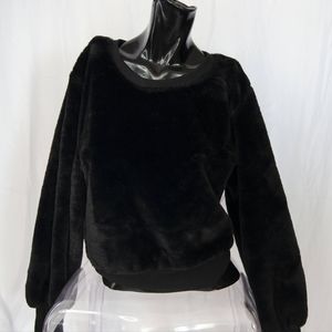 Plush faux fur sweater